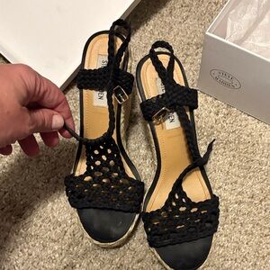 Steve Madden Black Espadrille Sandals